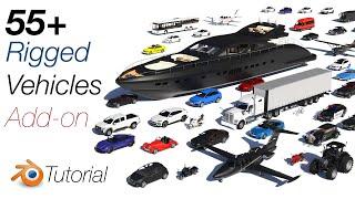 55 Rigged Vehicles for Blender! Transportation Addon V2