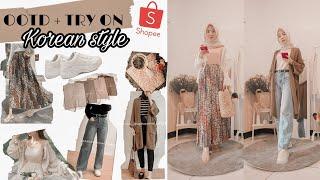 SHOPEE HAUL + TRY ON OUTFIT KOREA MURAH