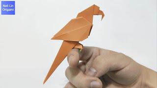 Origami 3 Boyutlu Papağan yapımi - Kağıttan Kuş Yapımı