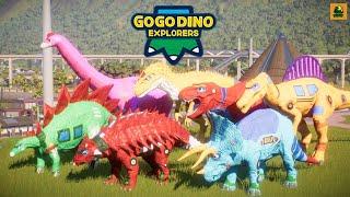 Go Go Dino The Legendary Island, Rex, Locky, Spino, Viki, Tomo Adventures, Battle and Rampage