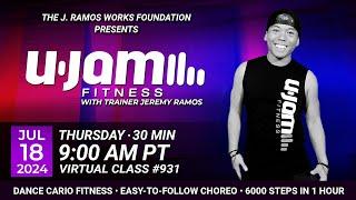 Virtual 30 Minute U-Jam Fitness Class with Jeremy Ramos (07/18/2024) - 9:00AM PT