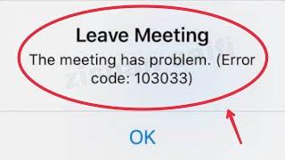 iPhone || Zoom Meeting Fix Leave Meeting The meeting has problem. (Error code 103033 ) issue iOS