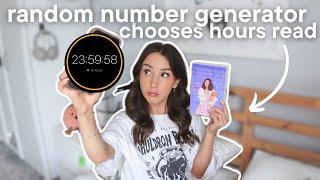 random number generator chooses the hours I read reading vlog