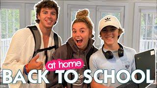 FIRST DAY OF SCHOOL | THREE KIDS IN VIRTUAL HIGH SCHOOL  *staying home to go to school*