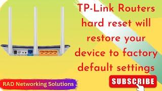 How to Hard reset my TP-Link Archer C20 AC750 Wireless Router - English