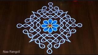 beautiful melikala muggulu  festival muggulu 11×1 dots #naarangoli#naamuggulu#easy || Naa Rangoli