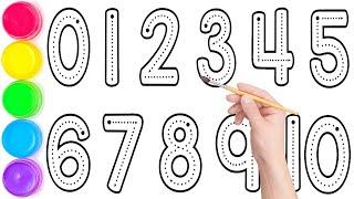 1234567890 // How to Coloring & Paint Numbers for kids // Reading 123 for Children // Ks Art