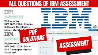 IBM Software Developer Assessment | IBM Back-End Developer Assessment | All Questions in PDF
