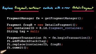 Try the Fragment Manager - Developing Android Apps