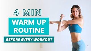 QUICK/SIMPLE 4 MIN WARM UP ROUTINE | Do this before every workout!