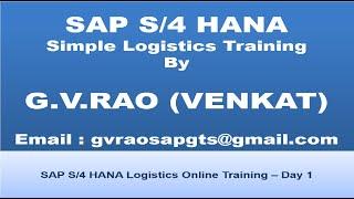 SAP Simple Logistics Online Training Part 1