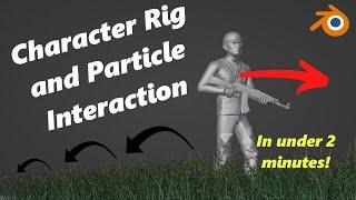 Character Animation with Particle Interaction in 2 minutes| Blender quick Tutorial