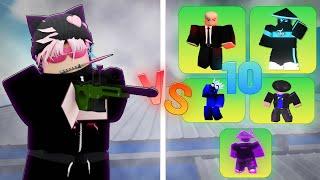 #1 WINSTREAK VERSUS 10 NOOBS... (Roblox Rivals)