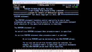 User Lesson 3 - Using QuickRef to Lookup COBOL Syntax