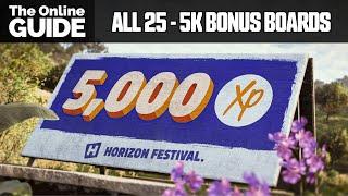Forza Horizon 5: All 25 5,000 Influence Bonus Board Locations