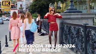 【8K】Walking in Georgia, Tbilisi/Metekhi bridge 2024