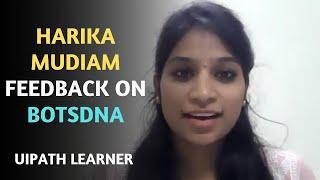 Harika Mudiam Feedback on botsDNA | Where we can Get Scenario Based Questions | UiPath Learner