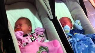 Newborn Baby Twins Crying Together