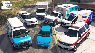 GTA 5 - Franklin Steal Los Santos AMBULANCE Service Vehicles in GTA V! | (GTA V roleplay)