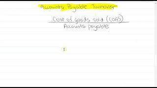 Accounts payable turnover