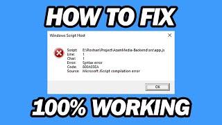 How to Fix Error Code 800a03ea | Fix Microsoft Jscript Compilation Error