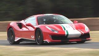 710hp Ferrari 488 Pista Sound In Action - Acceleration, Fly Bys & Downshifts