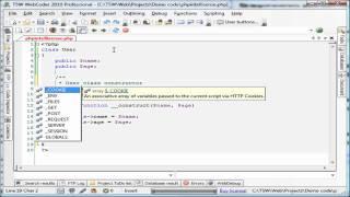 PHP IntelliSense in TSW WebCoder 2010