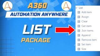 Automation Anywhere A360 - List Package | List operations in A360 | KT Sessions