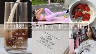 my realistic 6AM morning routine | productivity + self care!