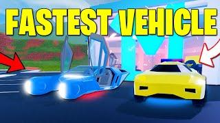 NEW FASTEST CAR IN JAILBREAK? JAILBREAK BLADE VEHICLE SPEED TEST (ROBLOX)