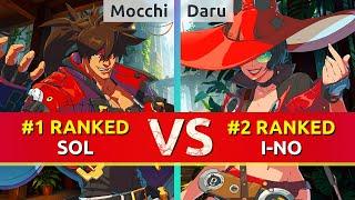 GGST ▰ Mocchi (#1 Ranked Sol) vs Daru (#2 Ranked I-No). High Level Gameplay