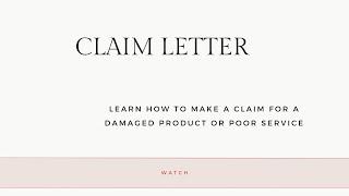 Claim Letter/Message | How to write a claim letter | complaint letter