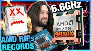 Extreme Overclocking AMD's R9 9950X CPU to 6.6GHz
