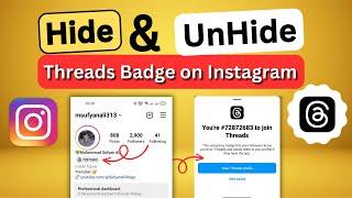 How to Hide to Unhide Threads Badge in Instagram | Instagram Profile Thread Badge Unhide Kaise Kare