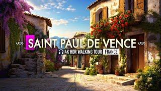 Discovering Saint-Paul-de-Vence in 4k HDR | France's Idyllic Village | European Walking Tours | 2023