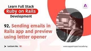 Send Email in Rails and Preview using letter_opener gem