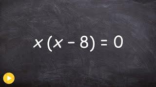 Using the zero product property to solve an equation