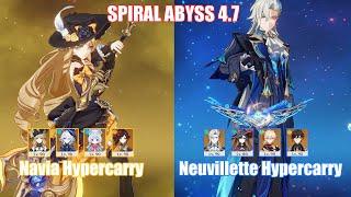 C0 Navia Hypercarry & C1 Neuvillette Hypercarry | Spiral Abyss 4.7 | Genshin Impact