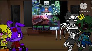 Fnia reacts to Minecraft raps Pt3 Skeleton/Zombie Gacha club