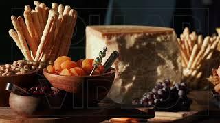 Beautiful Food Spread with Cheese, Fruits, and Nuts | Stock Video of Food | 29.97fps 1080p HD