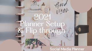 2021 SOCIAL MEDIA Content Planner Classic Dashboard Layout Setup + Flip through | Luxe Planner | DIY