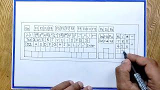 Computer keyboard drawing/How to draw keyboard step by step