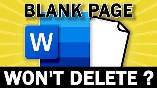 How To Delete A Blank Page You Can't Delete In Word (Formatting Version)