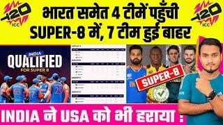 ICC T20 WorldCup 2024 : India Beat USA, 4 Teams Qualified For Super 8 | 7 Team Out From T20 WC 2024