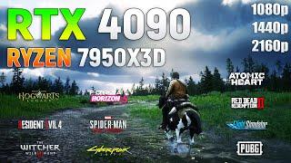 GeForce RTX 4090 + Ryzen 9 7950X3D - Test in 10 Games l 1080p l 1440p l 4K l