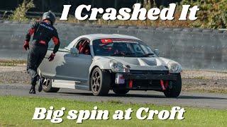 I Crashed It... 95 MPH spin off at Croft.