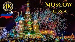 New Year 2022 in Moscow, Russia 4K