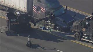 SWAT team pulls driver out of big rig after chase, hours-long standoff Houston