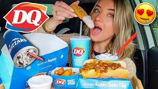 Dairy Queen Mukbang! + qna (chicken strips & gravy, chili cheese dog, blizzard, cheese curds)