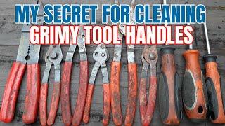 How to clean your greasy tool handles! Easiest method for cleaning the grime off your hand tools!